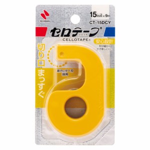 【ゆうパケット配送対象】[ニチバン]セロテープ小巻カッター付 15mmイエロー[CT-15DCY](ポスト投函 追跡ありメール便)