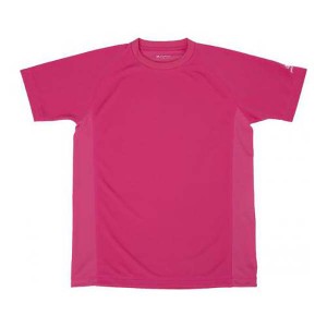 ファイテン PHITEN ユニセックス RAKUシャツSPORTS 半袖 無地 Tシャツ ピンク Sサイズ 吸汗 速乾 メッシュ JG356103
