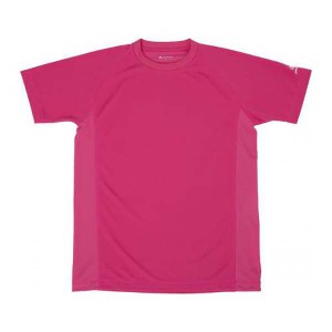 ファイテン PHITEN ユニセックス RAKUシャツSPORTS 半袖 無地 Tシャツ ピンク Oサイズ 吸汗 速乾 メッシュ JG356106