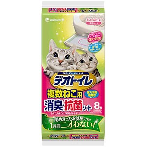 【C】ユニチャーム ペット デオトイレ 複数ねこ用消臭・抗菌シート 8枚