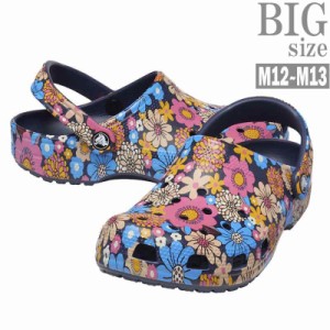 CROCS 大きいサイズ メンズ クロックス サンダル 花柄 総柄 CLASSIC RETRO FLORAL C050901-01