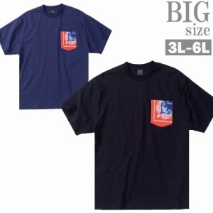 プリントTシャツ 大きいサイズ メンズ ハンバーガーショップ SHELTY 天竺 胸ポケット 刺繍 C060226-07