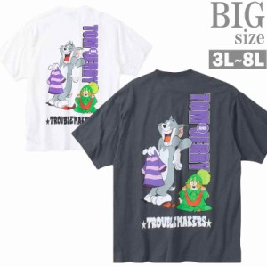 Tシャツ トムとジェリー プリント 大きいサイズ メンズ ポケット クルーネック TOMandJERRY C060304-03