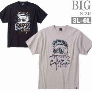 Tシャツ 大きいサイズ メンズ プリントT DUCK DUDE b-one-soul アヒル キャラ クルーネック C060328-01