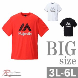 大きいサイズ Tシャツ メンズ 半袖 クルーネック ロゴプリント COOL BASE ドライ加工 C300322-02