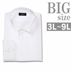 ウイングカラーシャツ 大きいサイズ メンズ プリーツ ドレスシャツ 結婚式 フォーマル C300910-10