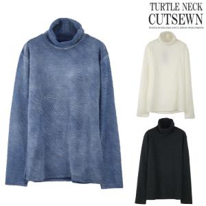 タートルネック Tシャツ メンズ ハイネック シャツ カットソー 膨れ