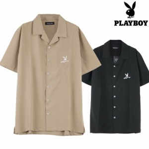 オープンカラーシャツ メンズ 開襟シャツ 半袖 サマーシャツ PLAY BOY プレイボーイ Q020617-03