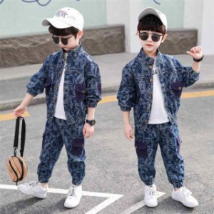 子供服男の子セットアップ韓国風長袖春服キッズ子ども服パンツセット2点セットジャケット長パンツおしゃれ上下セット