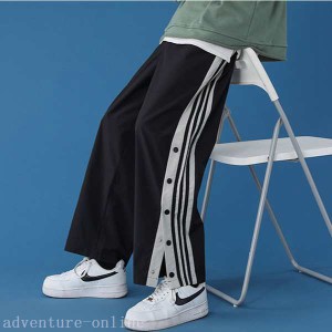 ストリートパンツ レディース サイドライン パンツ 個性的 メンズ兼用 スポーティー ズボン スポーツ ライン 韓国ファッション ジャージ