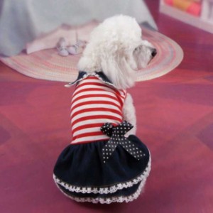 デニム調 犬服 ワンピース 女の子 ドッグウェア ドッグウェア 犬の服 小型犬 ドレス フリル リボン かわいい おしゃれ ペット服 犬の服