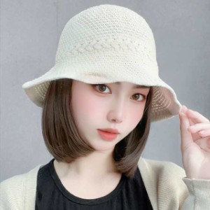 帽子ウィッグ 毛付き帽子 ボブ ストレート 可愛い 医療用 かつら ウィッグ付き帽子 ウィッグ付き 髪付き かつら付き 春 通気性 送料無