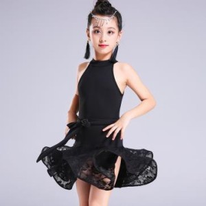 ラテンダンスウェア 公演ダンス女の子 ワンピーススカート キッズダンス衣装スポーツ アウトドア 体操 ダンス 社交ダンス ウェア