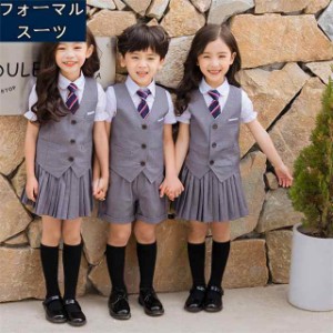 スーツ 幼稚園 キッズフォーマル 女の子 男の子 フォーマルスーツ 制服 セットアップ 通学 ベージュ ジャケット スカート