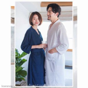 メンズ パジャマ ルームウェア レディース 春夏秋 男女兼用 寝巻き ガウン ロング丈 部屋着 ペア カップル 大きいサイズ バスローブ バス