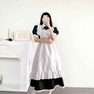 メイド服 ロング 衣装 長袖 エプロン クラシカル ロイヤルメイド レディース 大人用 イギリス風 フリル クラシカル 制服 喫茶店変装 ロン