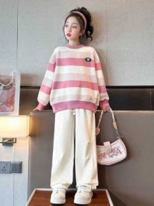 女の子スーツ 子供服 上下セット look 新品 パーカー ピンク 運動会 ストリート 2024春新作 可愛い 部屋着 お出掛け カジュアル 韓国風