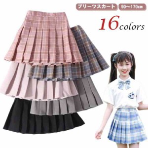 スカパン 女の子 プリーツスカート 子供服 100 キッズ プリーツスカート 卒園式 チェック柄 発表会 カジュアル ミニ丈 スカート ウエスト