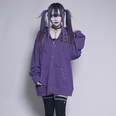 送料無料/[APPAREL]/セックスポットリベンジ/NEVER MIND ZIP パーカ 紫 (F) ゴスロリ・パンク/SEX POT ReVeNGe