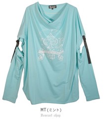 送料無料/[APPAREL]/ディオラート/ドレープネック 袖セパレート Tシャツ [spade] ミント (M) ゴスロリ・パンク/Deorart