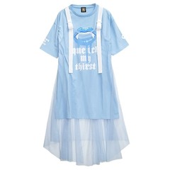 送料無料/[APPAREL]/リッスンフレーバー/ヴァンパイア シースルーワンピ(天竺) LIGHT BLUE (F) ゴスロリ・パンク/LISTEN FLAVOR