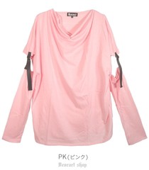 送料無料/[APPAREL]/ディオラート/ドレープネック 袖セパレート Tシャツ ピンク (L) ゴスロリ・パンク/Deorart