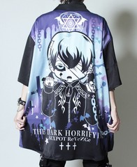 送料無料/[APPAREL]/セックスポットリベンジ/VAMPIRE DOLL フルカラー ビッグ シャツ 青ベースフルカラー (F) ゴスロリ・パンク/SEX POT 