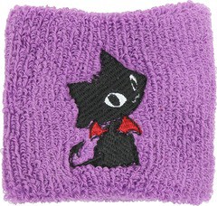 [APPAREL]/マキシマム/ネコミミ ふりむきジュピン刺繍リストバンド (標準サイズ） ラベンダー×黒 (F) ゴスロリ・パンク/MAXICIMAM