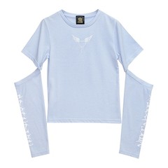 送料無料/[APPAREL]/リッスンフレーバー/エンジェルハート袖セパレート2WAYトップス LIGHT BLUE (F) ゴスロリ・パンク/LISTEN FLAVOR