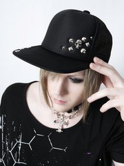 [APPAREL]/セックスポットリベンジ/STUDS SKULL キャップ 黒 (F) ゴスロリ・パンク/SEX POT ReVeNGe