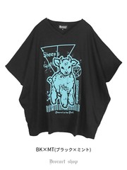 送料無料/[APPAREL]/ディオラート/Vネック ドルマン チュニック ブラック x ミント (L) ゴスロリ・パンク/Deorart