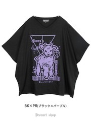 送料無料/[APPAREL]/ディオラート/Vネック ドルマン チュニック ブラック x パープル (M) ゴスロリ・パンク/Deorart