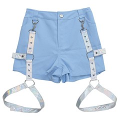 送料無料/[APPAREL]/リッスンフレーバー/ハーネスガーターベルト付ショートパンツ LIGHT BLUE (M) ゴスロリ・パンク/LISTEN FLAVOR