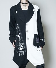 送料無料/[APPAREL]/セックスポットリベンジ/ZIP DETAIL BLACK ジャケット 白＋黒 x 白 (M) ゴスロリ・パンク/SEX POT ReVeNGe