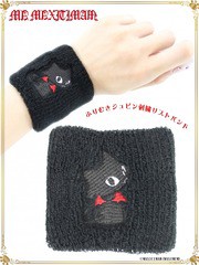 [APPAREL]/マキシマム/ネコミミ ふりむきジュピン刺繍リストバンド (標準サイズ） ブラック (F) ゴスロリ・パンク/MAXICIMAM