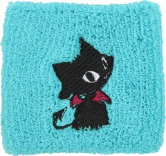 [APPAREL]/マキシマム/ネコミミ ふりむきジュピン刺繍リストバンド (標準サイズ） サックスミント×黒 (F) ゴスロリ・パンク/MAXICIMAM