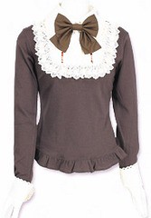 送料無料/[APPAREL]/マキシマム/キャンデッドジレ風カットソー ショコラ x マロンベージュ (F) ゴスロリ・パンク/MAXICIMAM