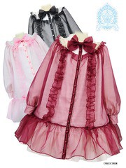 送料無料/[APPAREL]/マキシマム/ラブリーマキシマム 天使のプリズム スウィート リボンワンピース ボルドー x マロンベージュ (F) ゴスロ