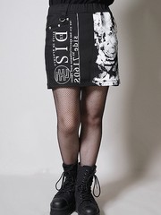 [APPAREL]/セックスポットリベンジ/DXXIS BLACK ミニスカート 黒×白 (M) ゴスロリ・パンク/SEX POT ReVeNGe