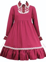 送料無料/[APPAREL]/マキシマム/クラシカルロングスリーブ ジレ風カットソー ボルドー x マロンベージュ (F) ゴスロリ・パンク/MAXICIMAM