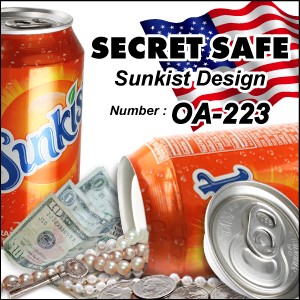  隠し金庫 飲料缶型 『シークレットセーフ Sunkist』 金庫 カモフラージュ (OA-223) アメリカン 雑貨 貴重品 タンス貯金 へそくり 防犯