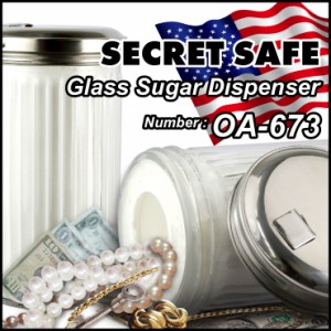 隠し金庫 シュガーポット瓶型 『シークレットセーフ Glass Sugar Dispenser』 セーフティボックス (OA-673) アメリカン タンス貯金 防犯