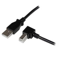 【新品/取寄品/代引不可】1m USB 2.0 ケーブル タイプA (オス) - タイプB/L型右向き (オス) ブラック US