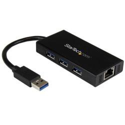 【新品/取寄品/代引不可】3ポートUSB 3.0 (5Gbps) ハブ GbE対応有線LANポート搭載 ST3300GU3B