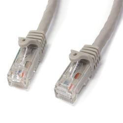 【新品/取寄品/代引不可】10m カテゴリー6 LANケーブル グレー RJ45モールディングコネクタ(ツメ折れ防止カバー付き)