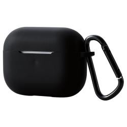 【新品/取寄品/代引不可】AirPods Pro対応アクセサリ/シリコンケース/コネクタキャップ/カラビナ付/ブラック AVA-