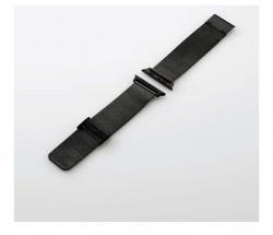 【新品/取寄品/代引不可】Apple Watch 44/42mm/バンド/ステンレス/ミラネーゼタイプ/ブラック AW-44BD