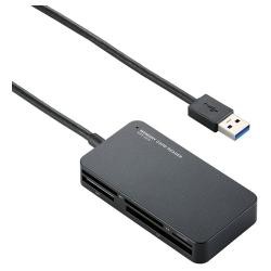 【新品/取寄品/代引不可】メモリリーダライタ/USB3.0対応/SD・microSD・MS・XD・CF対応/スリムコネクタ/ブラ