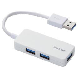 【新品/取寄品/代引不可】USBHUB3.0/ケーブル固定/バスパワー/3ポート/ホワイト U3H-K315BWH