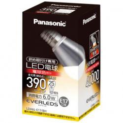 【新品/取寄品】パナソニック LED電球(斜め取付け専用ランプ) 6.0W (電球色相当・口金E17) EVERLEDS LDA